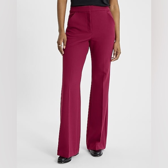 Express Pants - Express Editor Red Wide-Leg Pants